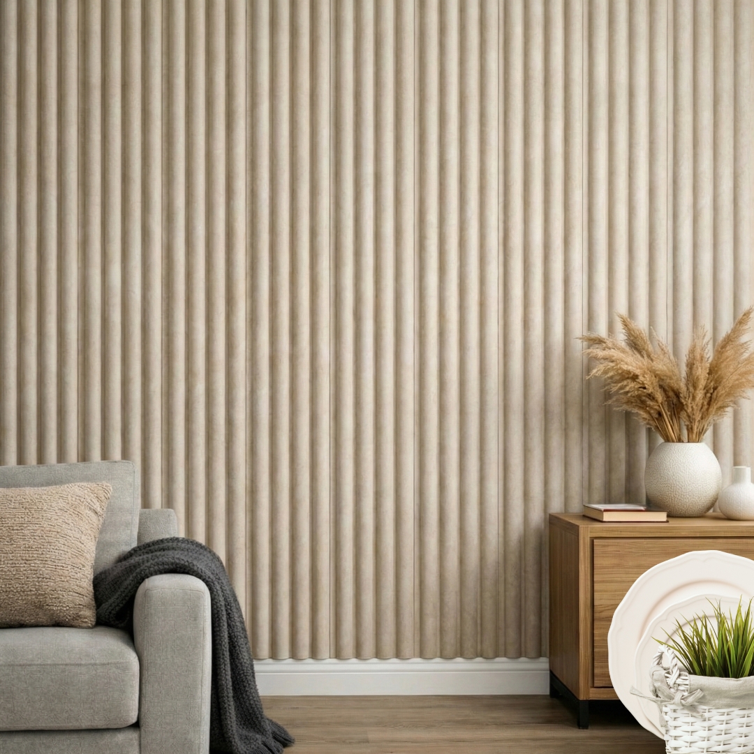 PS Cladding – Beige Scallop | Indoor Wall Panels | Supreme Turf
