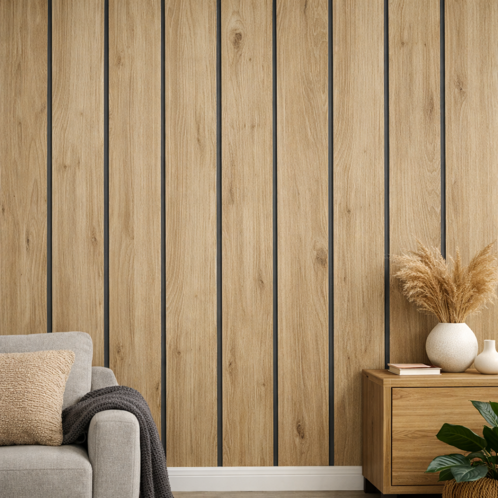 Ps Cladding Panel PS Cladding – Wide Light Oak | Indoor Wall Panels | Supreme Turf